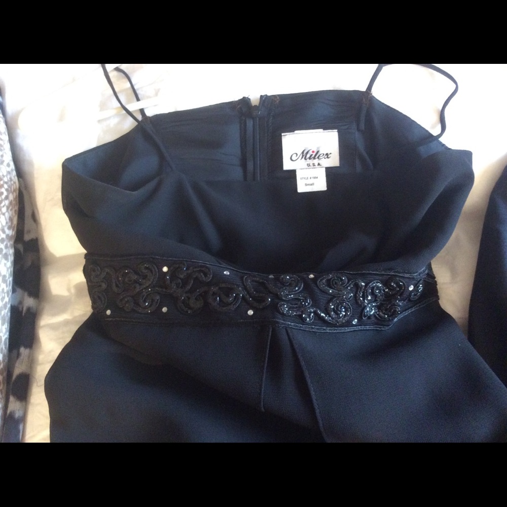 Black, long party dress